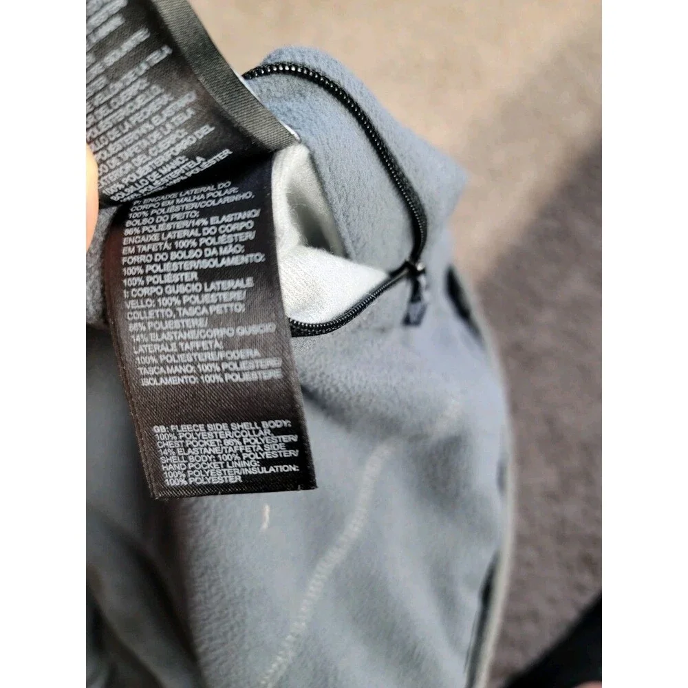 The North Face Men's L Trinity Reversible Puffer Fleece Vest Black Gray Full Zip